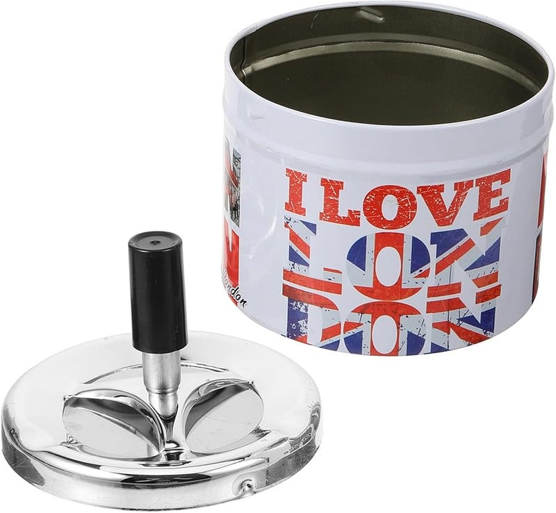 Automatic Windproof Metal Ashtray with Lid for Home Office Desktop Use - Image 1